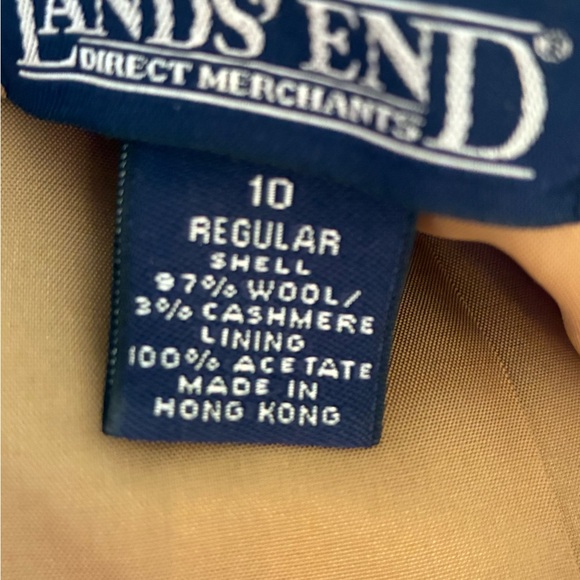 Women’s Lands' End Camel Tan Blazer wool cashmere classic equestrian coat sz 10 - Picture 11 of 16